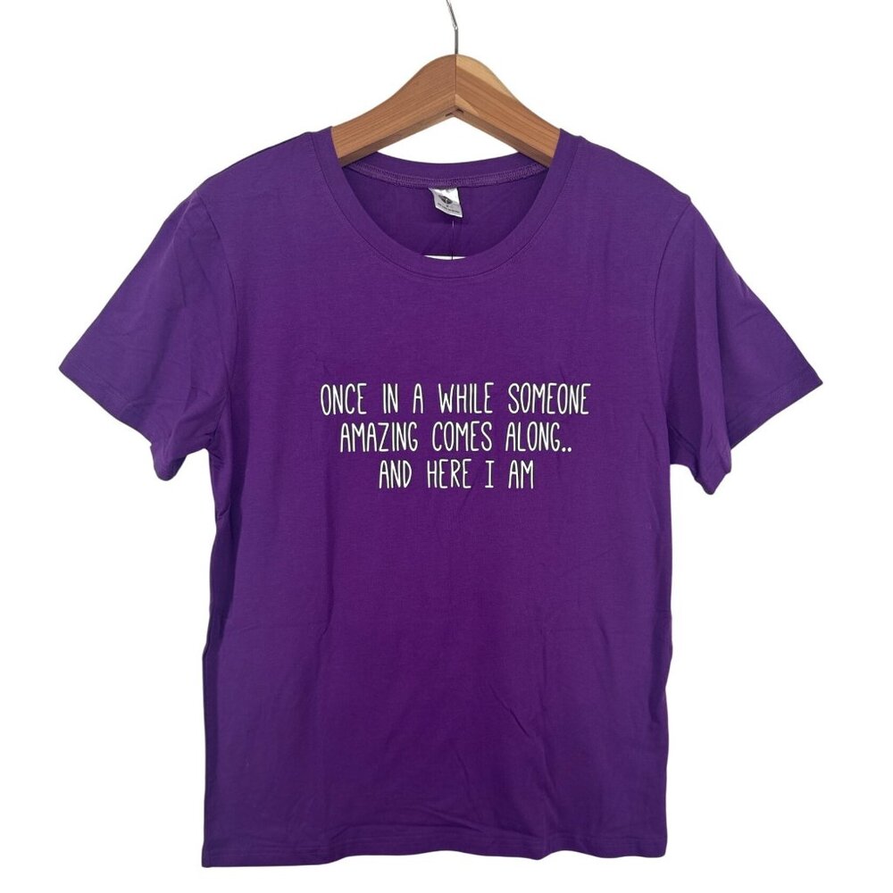 Blacksmyth Womens TShirt Sz M Purple Novelty Funny Comedy Casual Cotton Comfy